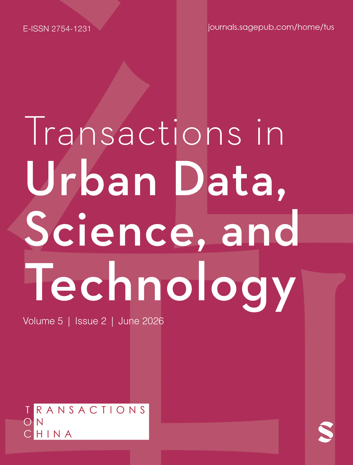 Transactions in Urban Data, Science, and Technology journal cover